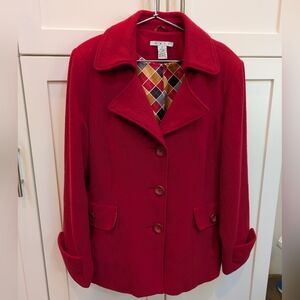 CAbi Red "Tea Coat" Peacoat